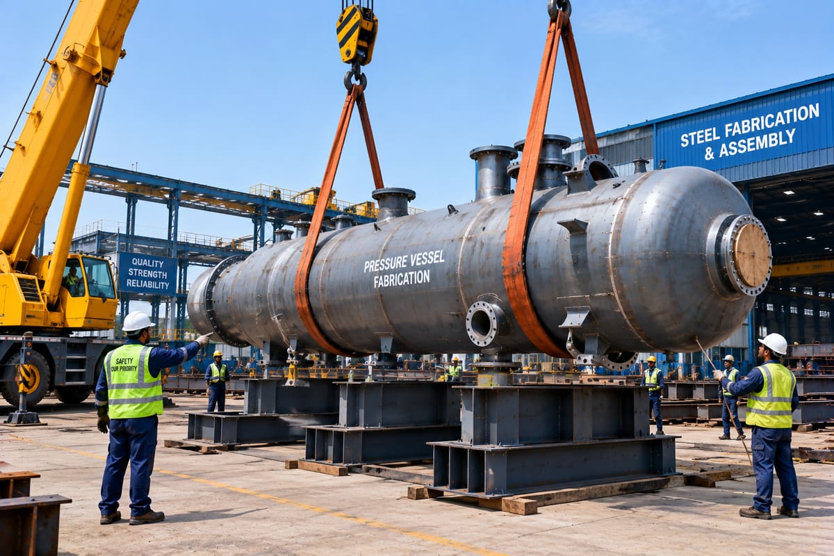 Pressure vessel lift — assembly yard